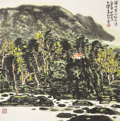 《綠水青山好含詩》68X68,2010年