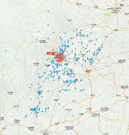 　此為全四川分布圖，成都市詳細信息可登錄四川省環(huán)保廳網(wǎng)站 制圖 鄔藝