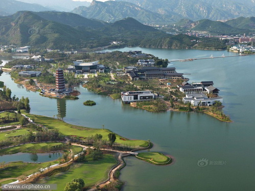 北京懷柔雁棲湖湖心島APEC峰會場館。