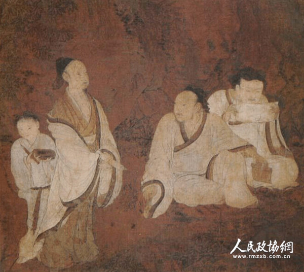 隋展子虔《授經圖》  臺北故宮博物院藏_副本