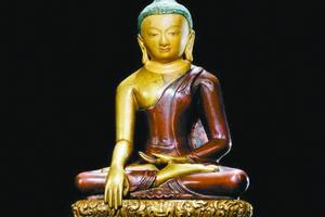 帕拉 11世紀 至稀至珍雙色銅合鑄釋迦牟尼成道像