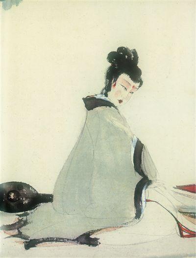傅抱石中國畫《湘君圖》，現藏于中國現代文學館。