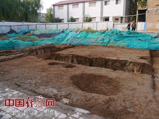 洛陽六中發現的隋唐洛陽城宮城東墻遺址 中國經濟網記者成琪/ 攝