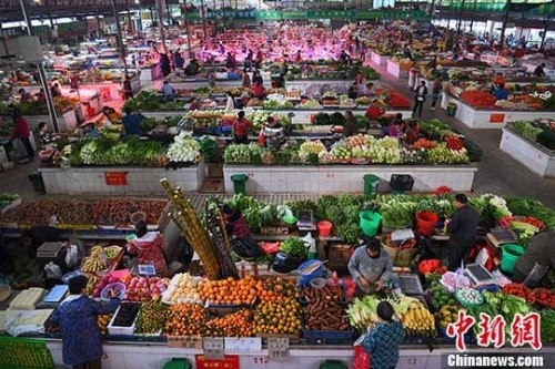 資料圖：市民購新鮮蔬菜。 <a target='_blank' href='http://www.chinanews.com/'>中新社</a>記者 胡雁 攝