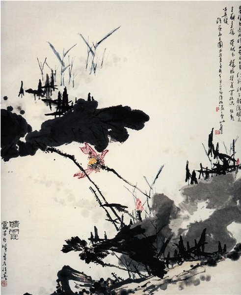 潘天壽 晴霞圖 中國畫（指墨） 178.5×148cm 1961年