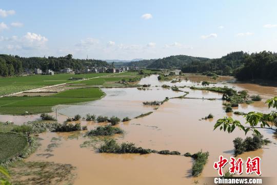 資料圖：黎平縣高屯街道絞便村外被洪水沖毀的農田。　賀俊怡 攝