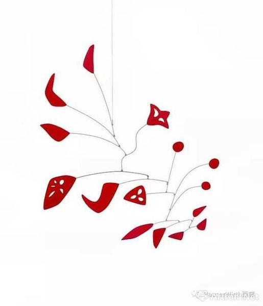 　　亞歷山大·考爾德（Alexander Calder），《紅色的花》（Red Flowers），1954，金屬薄片 鐵絲 油漆，130.8 x 109.2 厘米 / 51 1/2 x 43 英寸。? 考爾德基金會，紐約 / 2017 ProLitteris，蘇黎世，圖片：考爾德基金會，豪瑟沃斯