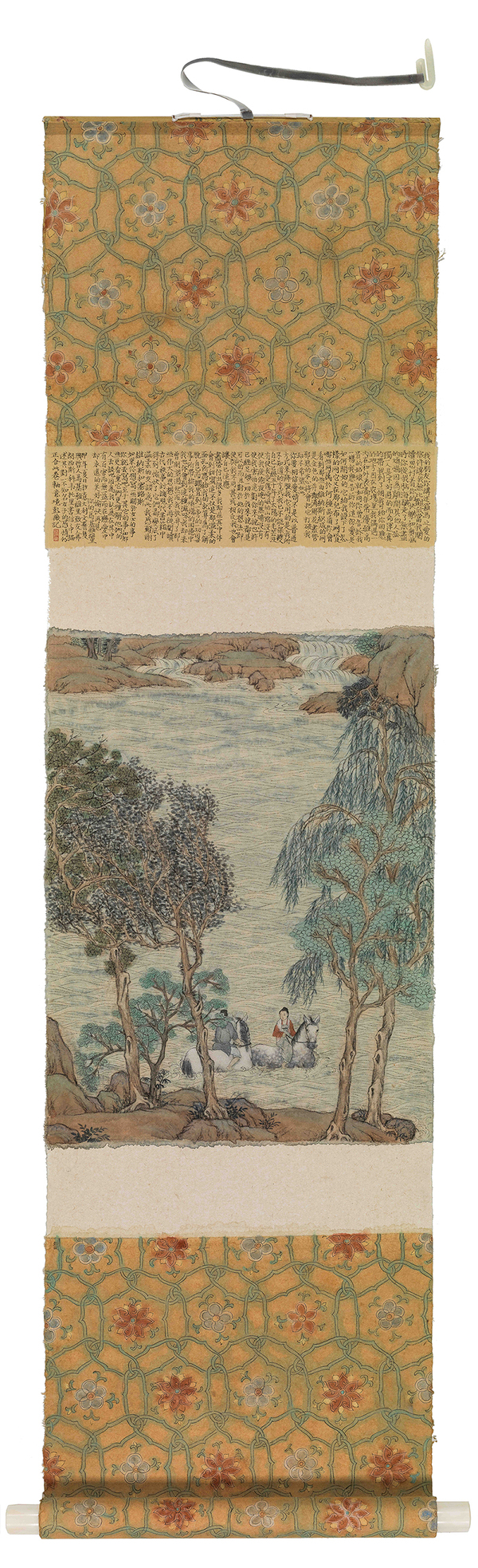 彭薇 《溪岸微風(fēng)》卷軸- 宣紙水墨  139×38cm  2014   Peng Wei，Letters From A Distance，Ink and wash on paper，139×38cm ，2014