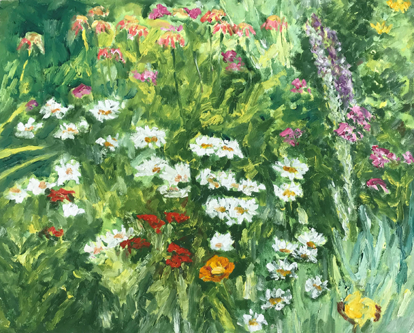 Dorothy Knowles，Daisies ，                 Oil on canvas  ，61x76cm， 2002 多蘿西·諾爾斯 《雛菊》油畫  61x76cm 2002