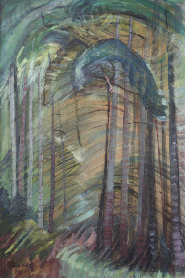 Emily carr，Sunshine，Oil on paper on canvas  ，96.5x61cm ，1938埃米莉·卡爾 《陽光》油畫 96.5x61cm 1938