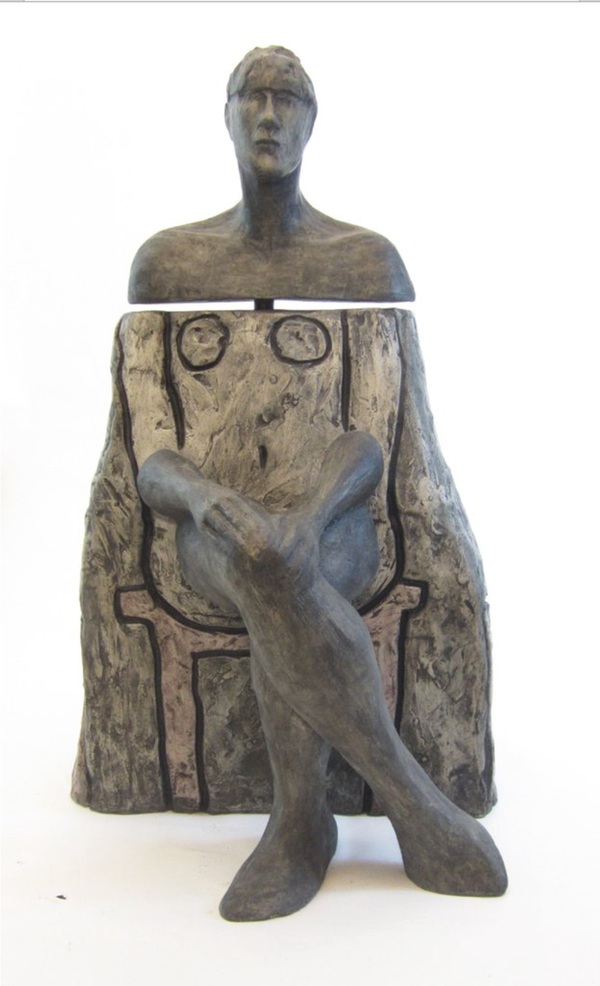 Frances Semple ，Cwen，Poymer and gypsum，61x34x38cm  弗朗西絲·森普爾 《歐文》石膏和聚合物  61x34x38cm