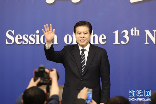 圖為商務部部長鐘山。新華網 中國政府網 陳杰 攝