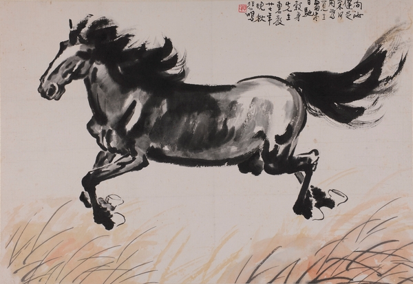 2 徐悲鴻 《奔馬》 紙本水墨設色 51×74cm 1938年