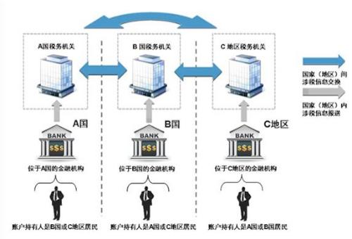 圖注：金融賬戶涉稅信息自動(dòng)交換的具體過程示意圖。圖片來源：國(guó)家稅務(wù)總局官網(wǎng)