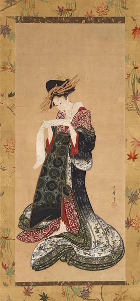 《藝妓讀信》，喜多川歌麿（1753?1806），紙本設色，約1805?6年