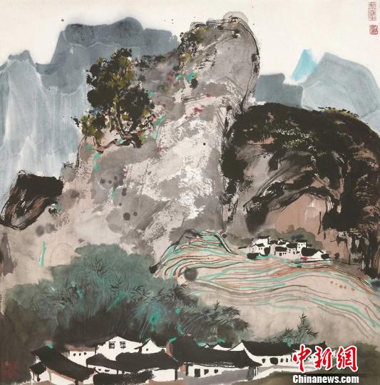 吳冠中的中國畫《山水》，中國國家畫院藏 主辦方供圖