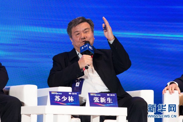 　未來移動通信論壇常務副理事長張新生。新華網(wǎng) 朱皓 攝