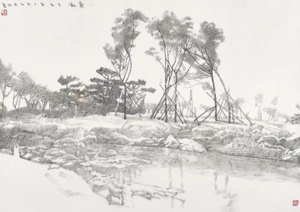 李愛國  寒潮  紙本水墨  44×62cm