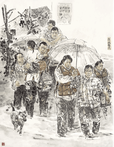 時代楷模孫麗美--防汛移民186×144cm-郭東健、林錦春-合作