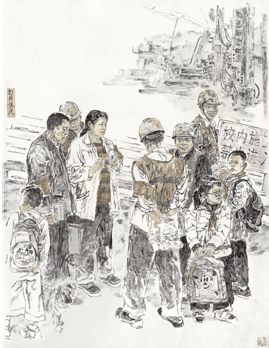 時代楷模孫麗美-打井便民186×144cm-郭東健、林錦春-合作