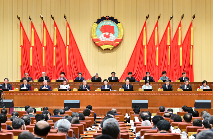 全國政協十四屆常委會第九次會議舉行全體會議 王滬寧出席